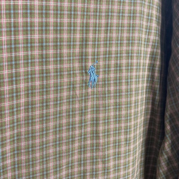 Polo Ralph Lauren Dress Shirt Stanton Classic Fit L/S Men 2XL Brown Plaid XXL - Picture 5 of 8